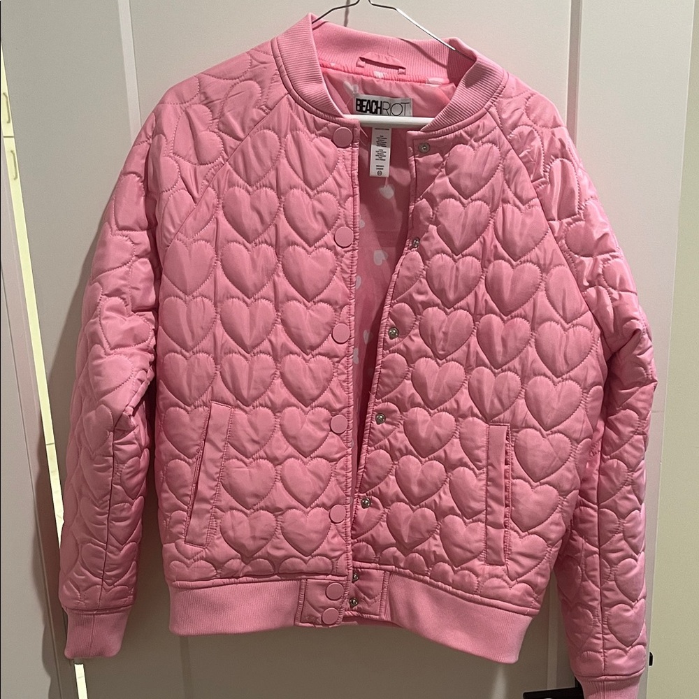 Beach Riot Pink Quilted Heart Jacket
